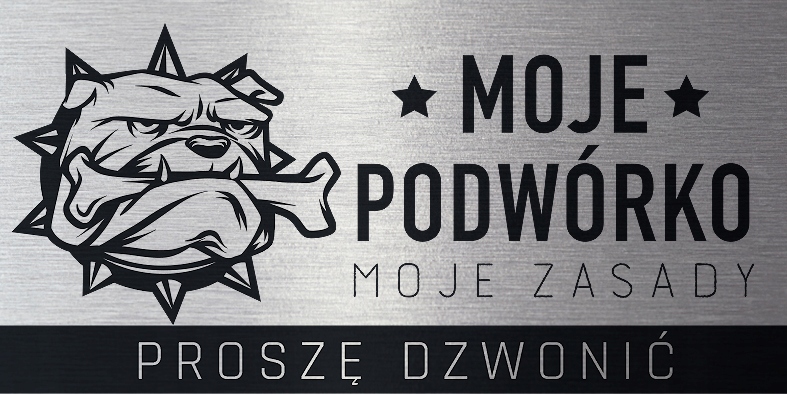 

Tabliczka Uwaga Pies aluminium szczotkowane