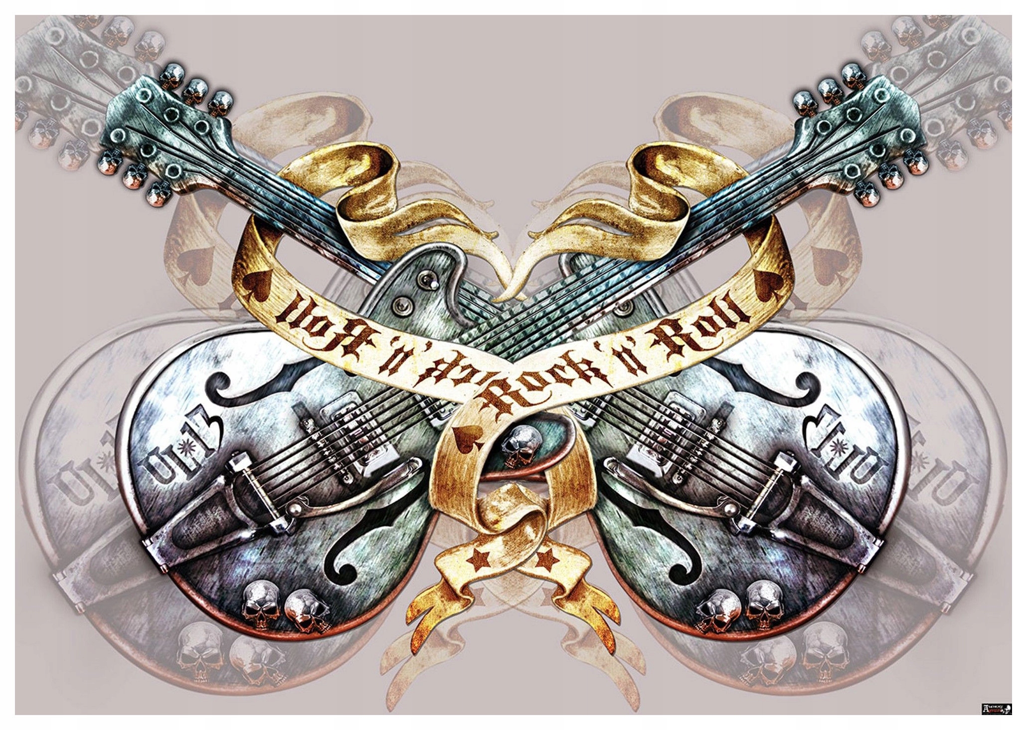 Fototapeta Rock and Roll Gitary Lebky Energia Vinylová vzbura 416x254 lepidlo