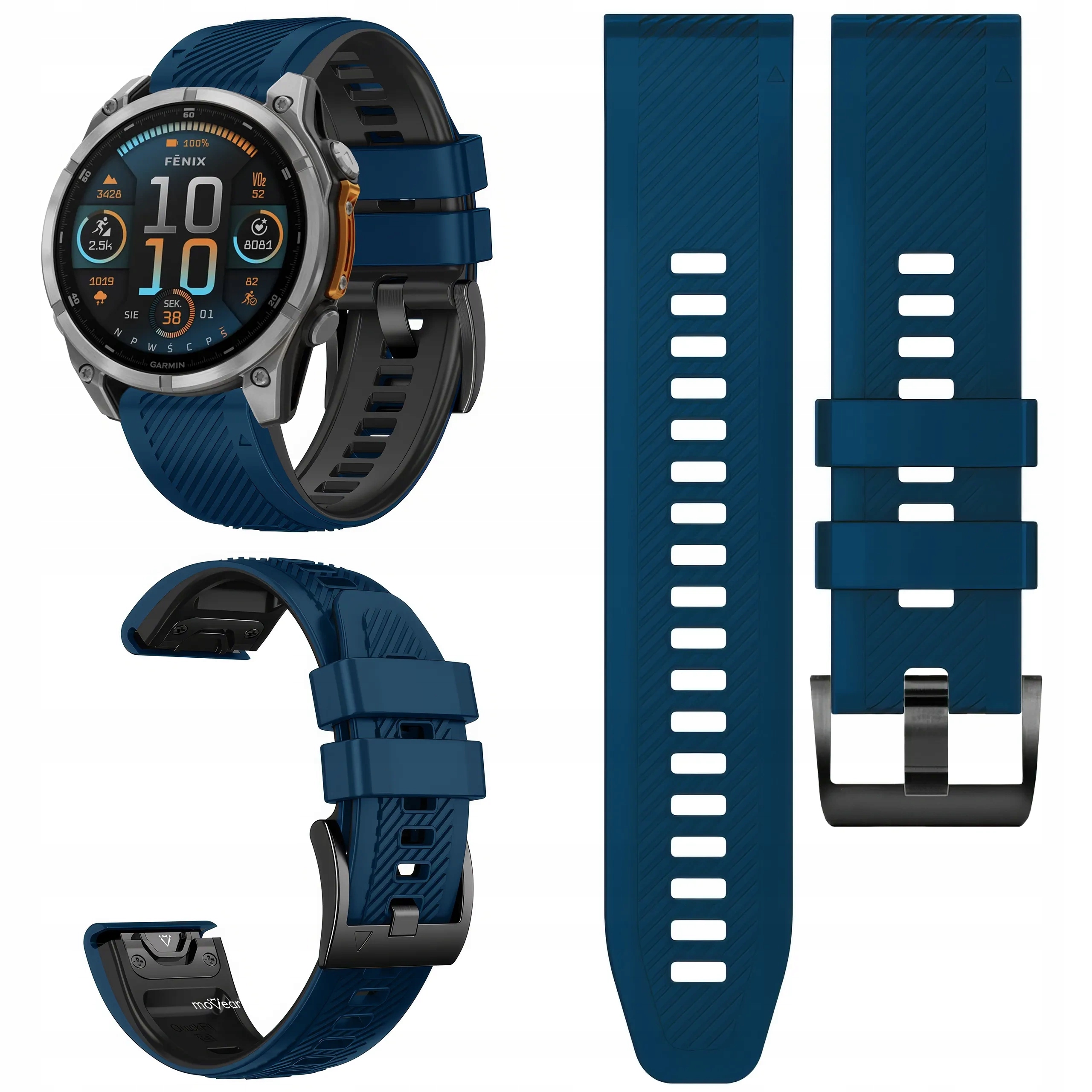 Pasek silikonowy do Garmin QuickFit 22mm Fenix Epix Quatix Tactix Movear