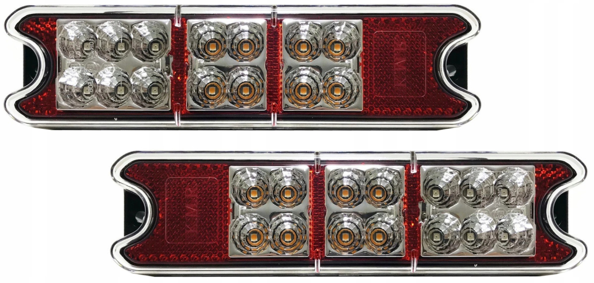 Sada 2x Led lampa zadní sdružený přívěs malý úzký reflektor 12V 24V