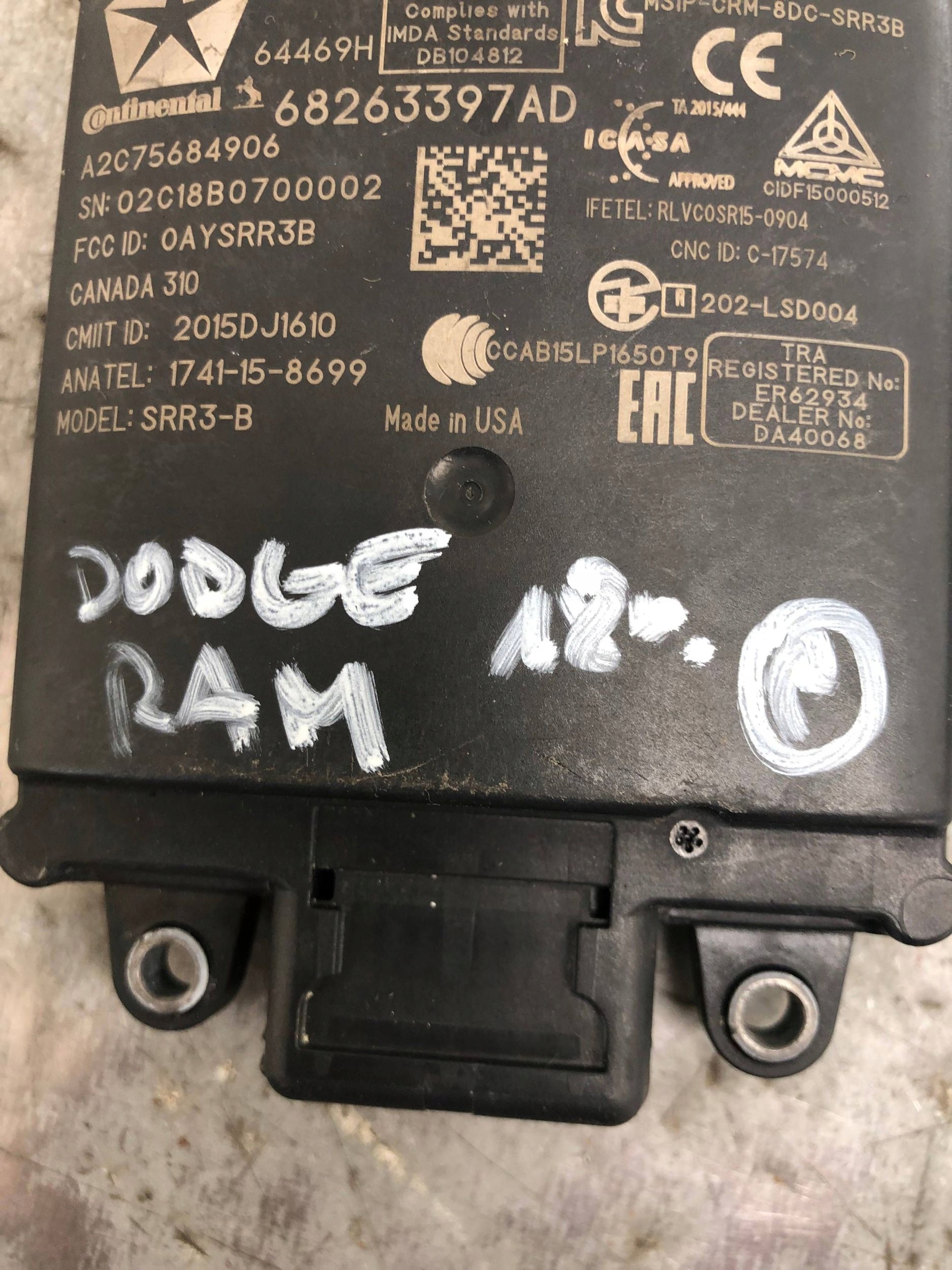 modulo MARTWEGO POLA DODGE RAM 68263397AD
