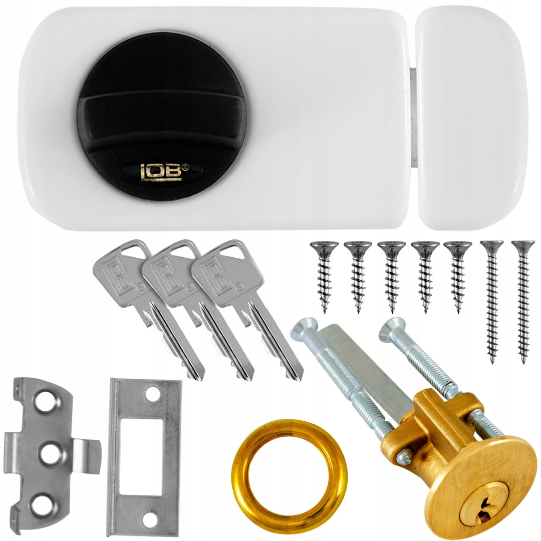 Vrchní zámek s knoflíkem 60 mm bílý Lob TB61