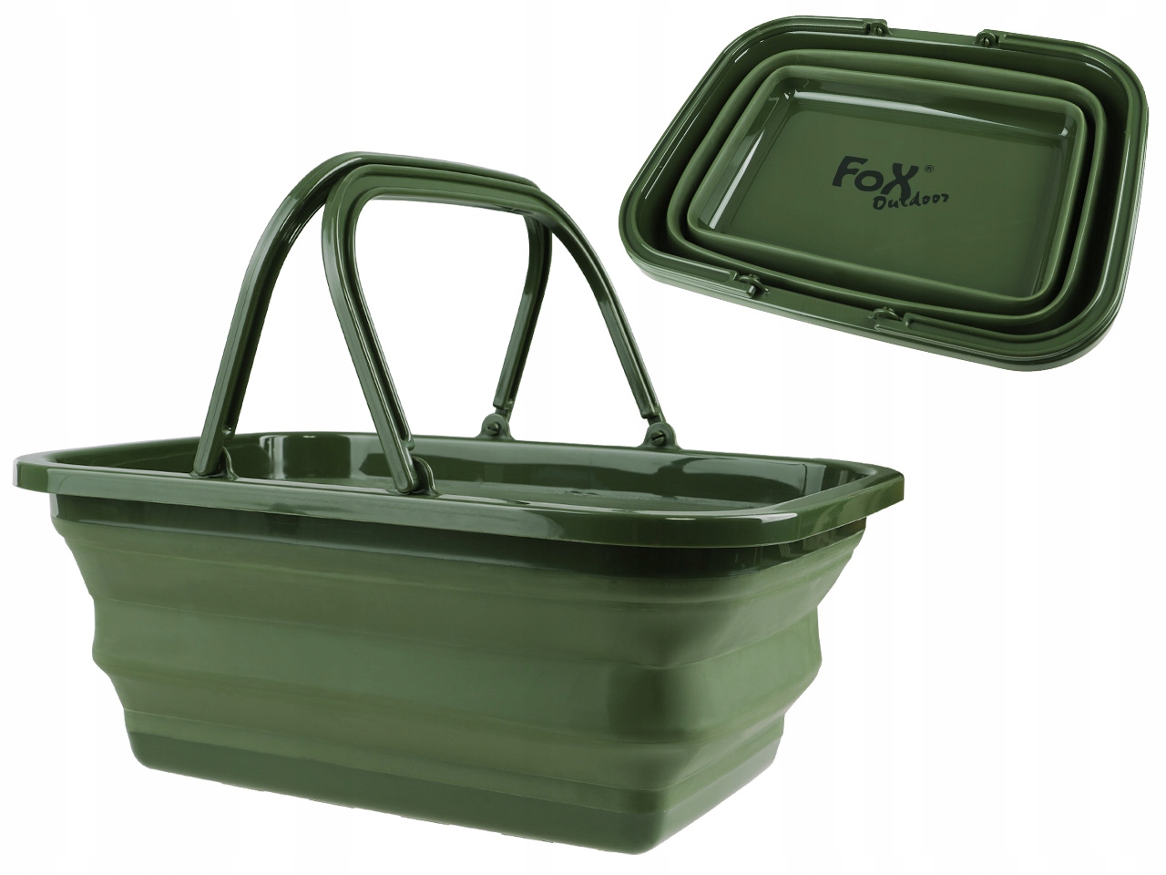 Kosz koszyk turystyczny pikinikowy składany miska pojemnik 9L Mfh Fox Olive