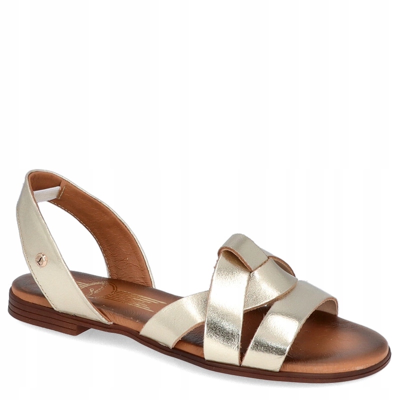 Ploché kožené sandály Lemar 40185 Zlaté 36