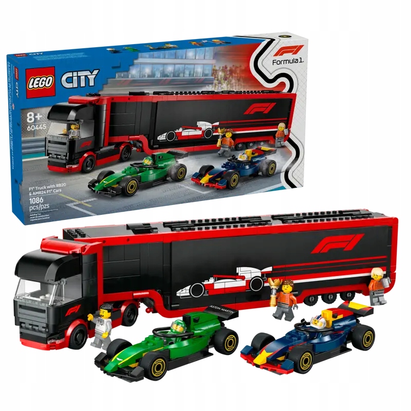 Lego City 60445 F1 Nákladní vozidlo s formulemi RB20 a AMR24
