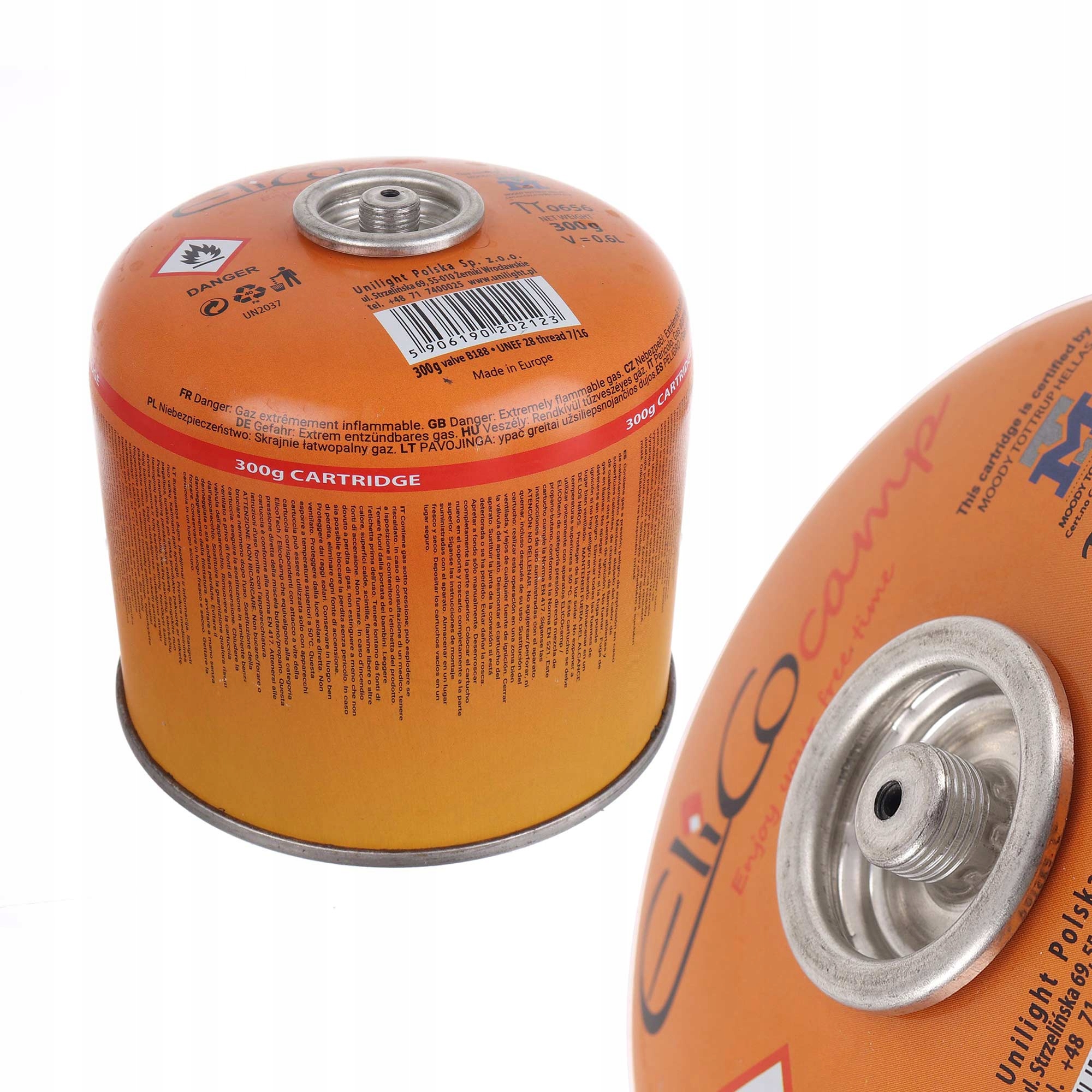 GTU_02 Kartusz propan 300g 65300 Elicotech gwint 7/16"