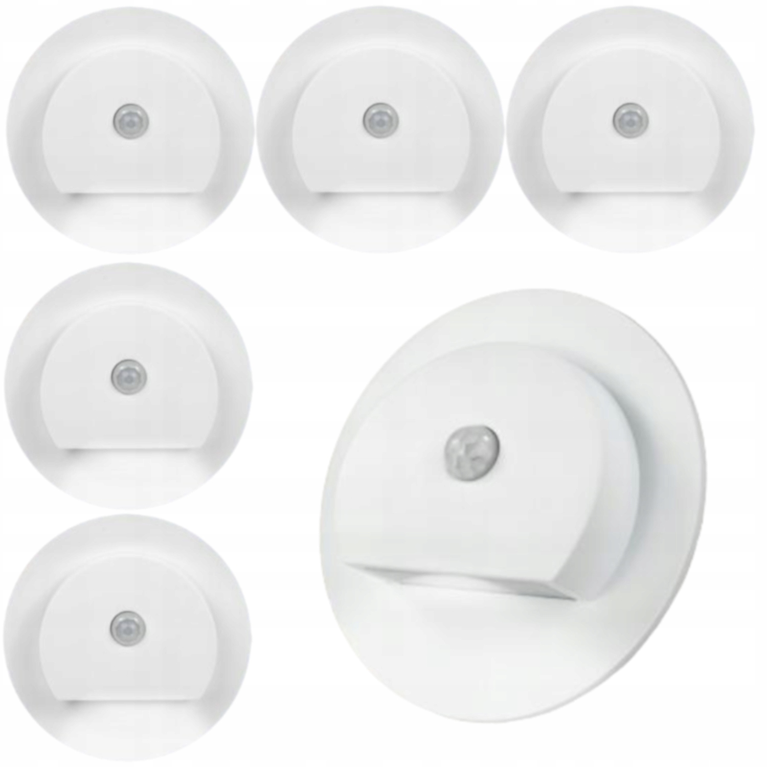 6X Led Schodišťová Lampa 230V Senzor Pohybu Soumraku Osvětlení Schodů