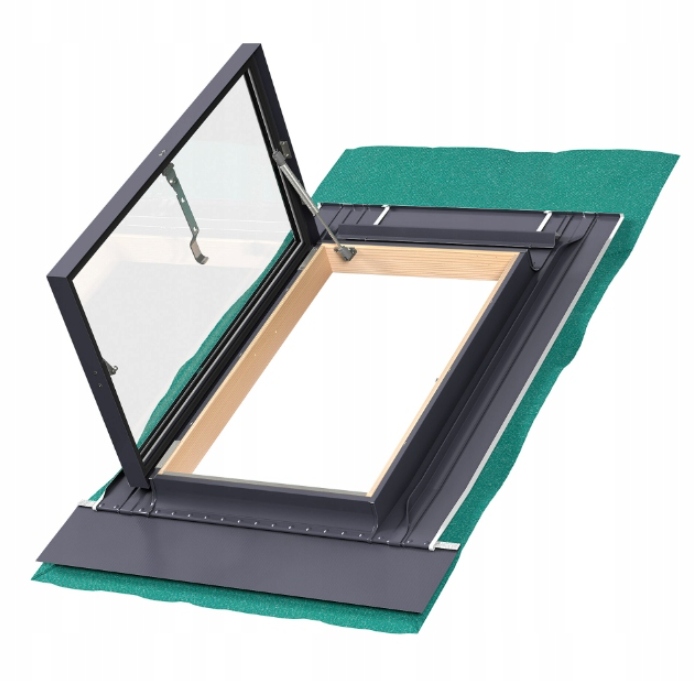 Strešný poklop Fakro Wgu-x 46x75 Greenview RAL7016 s prírubou, okno a dvere