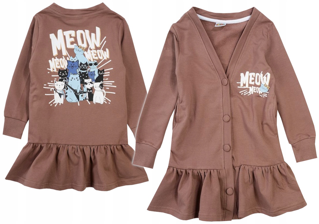 

Bluza Przedłużana Tunika Kardigan brąz 9/10 H280E
