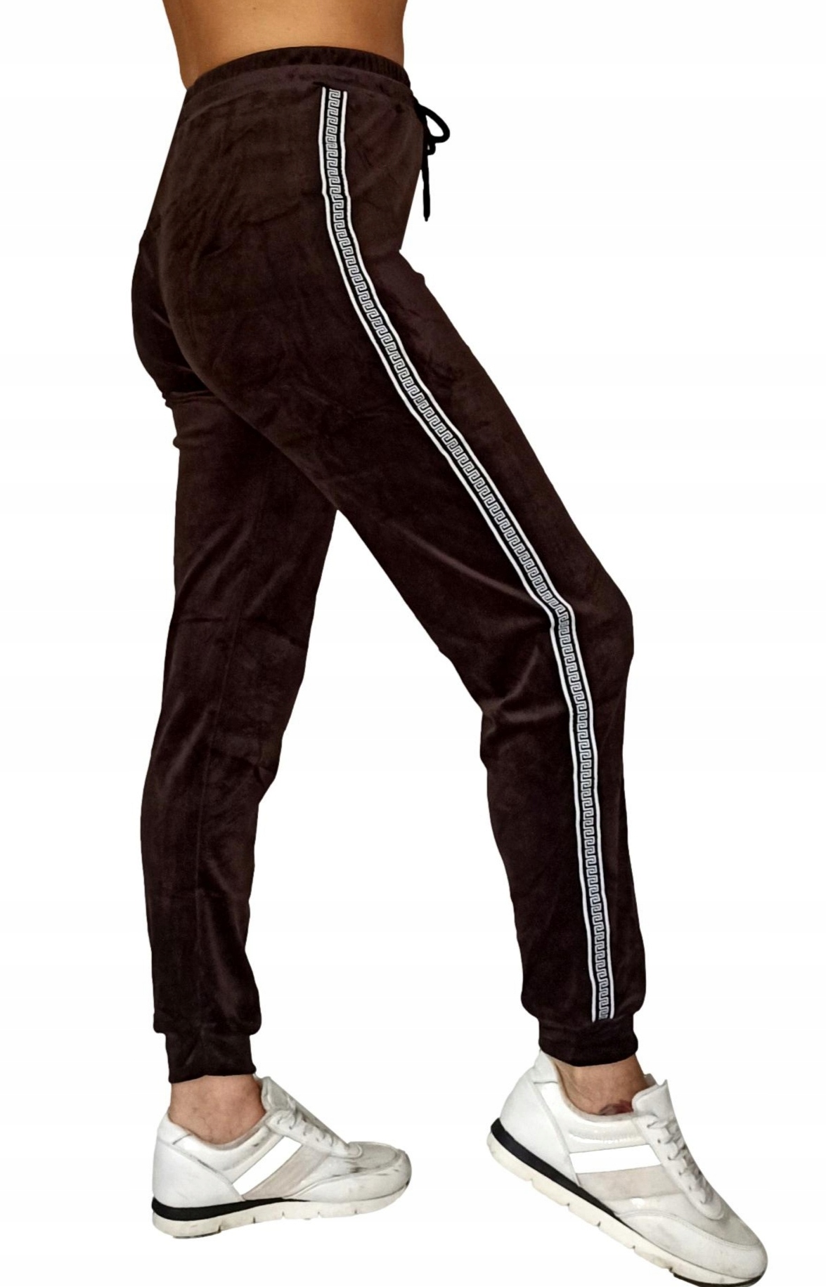 SPODNIE DAMSKIE DRESOWE WELUROWE Z LAMPASEM *S/M* Marka inna