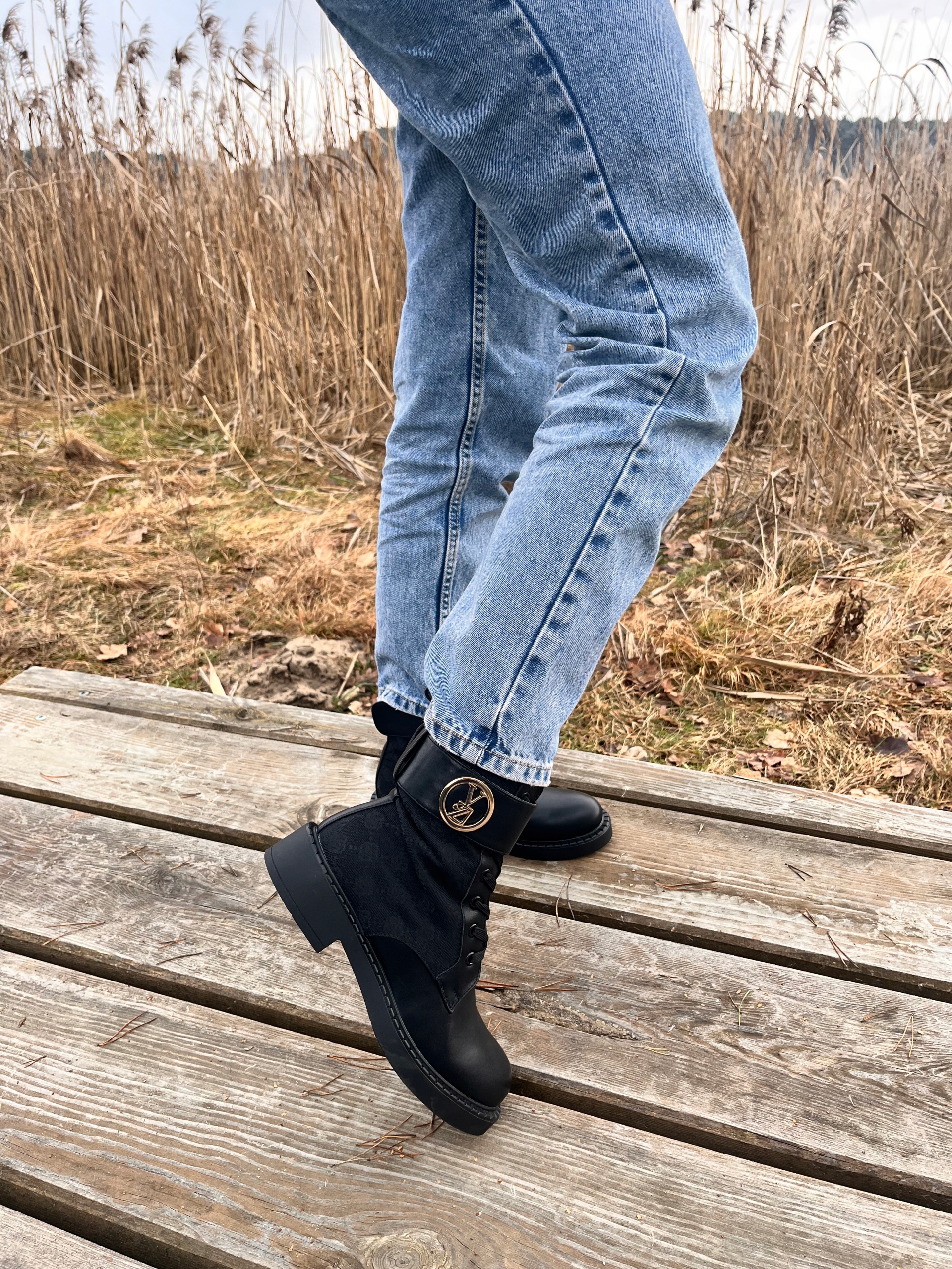 BOTKI DAMSKIE CZARNE WORKERY EKOSKÓRA 36 Rozmiar 36