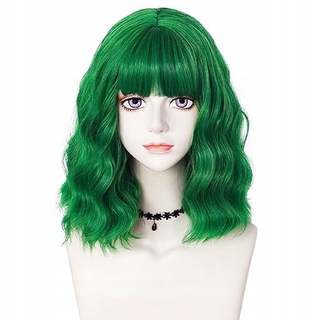 PERUKA ZIELONA WIG WŁOSY PÓŁDŁUGIE FALE ZIELONE COSPLAY HALLOWEEN W105 EAN (GTIN) 5905943311419