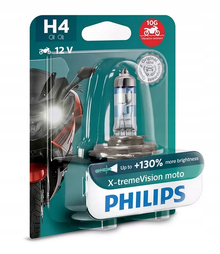 

Philips Żarówka H4 X-treme Vision Moto 130%Światła