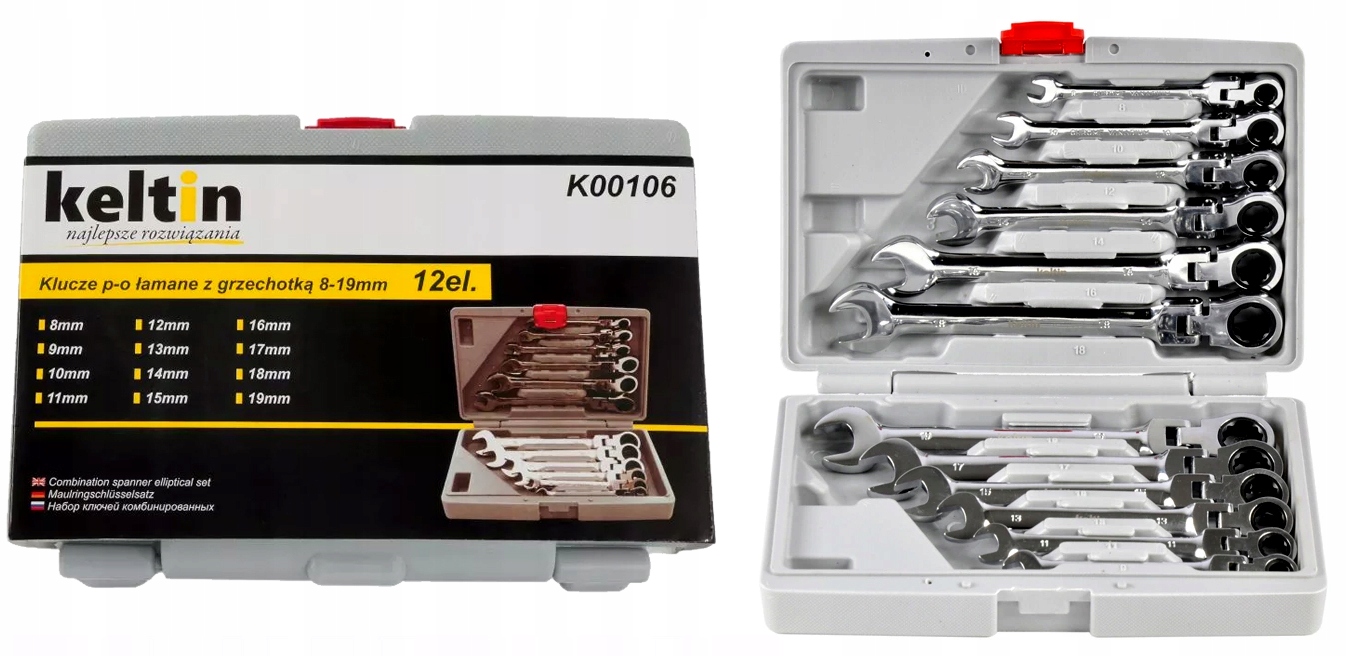 

Zestaw Kluczy Z Grzechotką 8-19mm Keltin 12el.