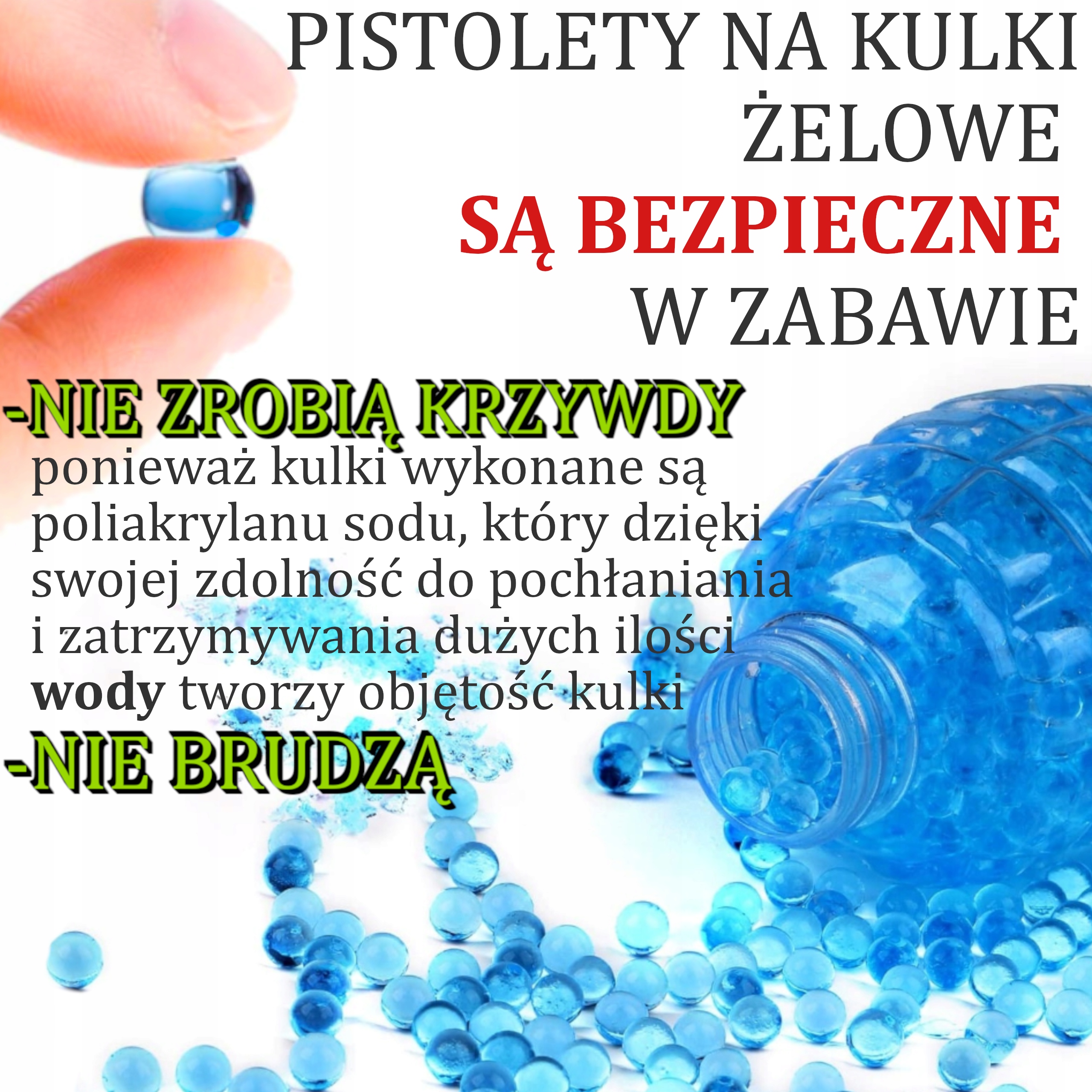 KULKI ŻELOWE WODNE ORBEEZ 500 SZT 7-8 MM GRANAT GOTOWE do PISTOLET KARABIN Kolor wielokolorowy