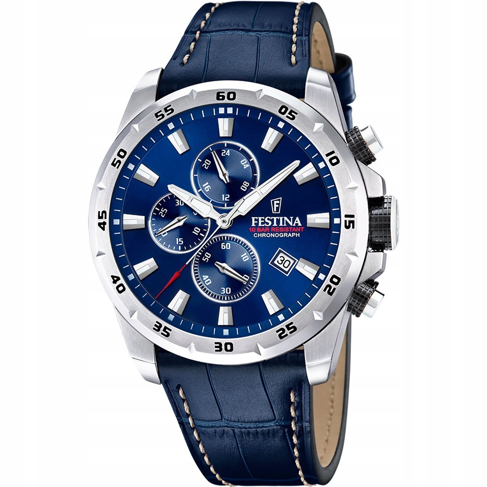 Festina Timeless Chronograph 20692/2 Hodinky na tmavě modrém řemínku chronogra