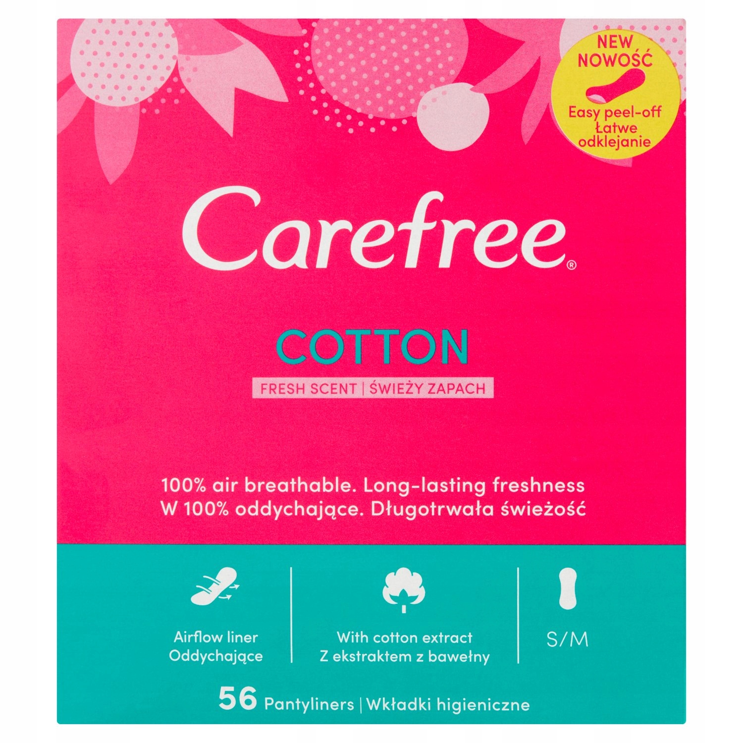 

Carefree Cotton Wkładki Higieniczne S/m 56 szt.