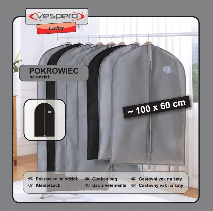 

Pokrowiec na ubrania Garnitur 100X60 Vespero home