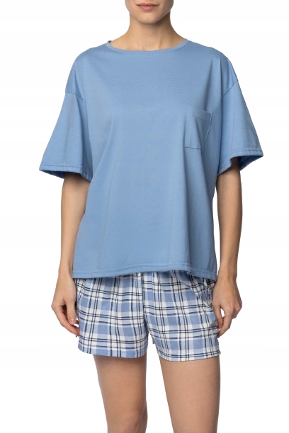 Mona Dámské Bavlněné Pyžamo Shortsleeve Joy Sky Blue vel. S