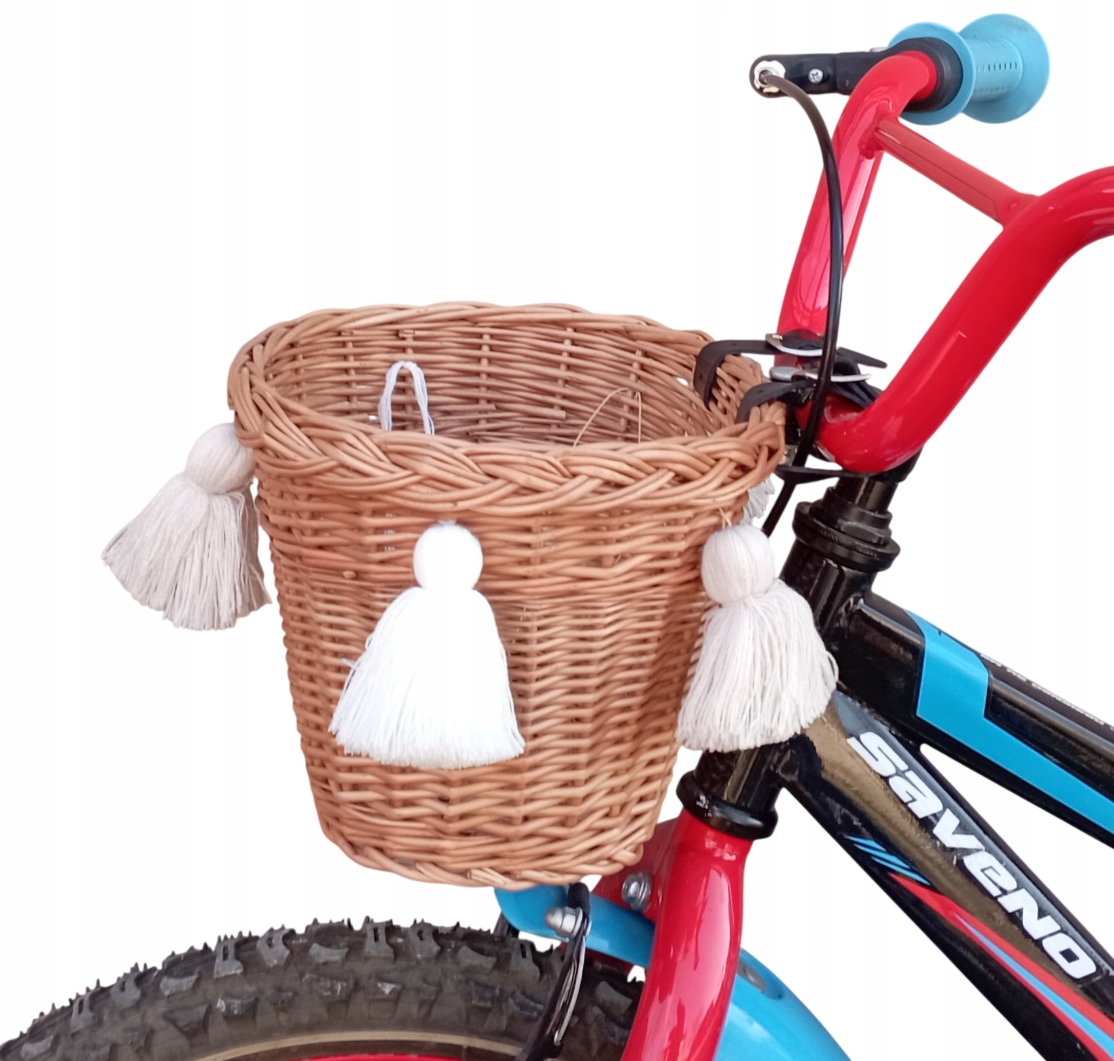 Wiklinowy koszyk na rower Dziecięcy Naturalny kosz rowerowy dla Dzieci