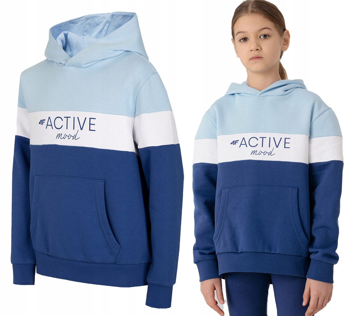 

Bluza dziewczęca dresowa 4F JBLD002 z kapturem 164