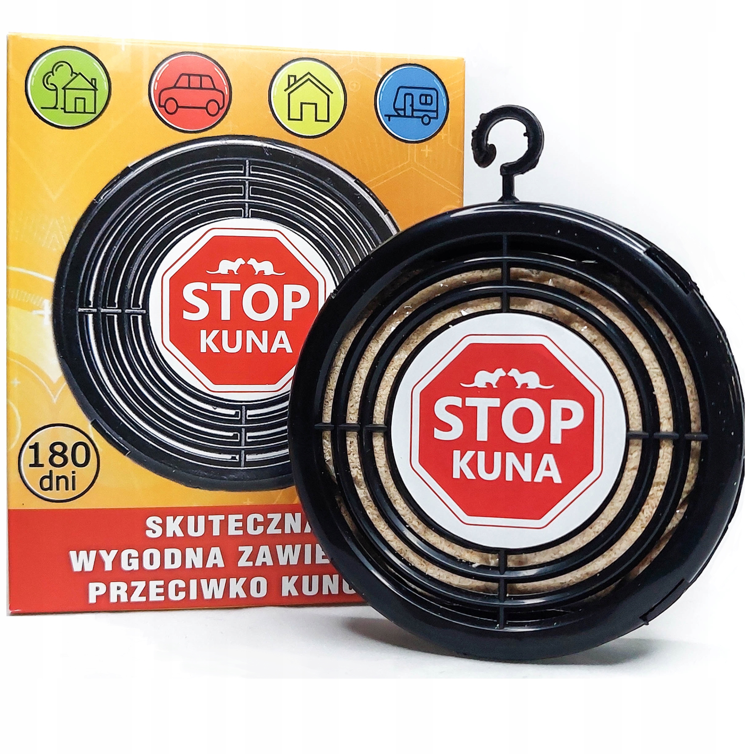 ODSTRASZACZ na kuny do samochodu KUNA STOP Rękawiczki w zestawie SKUTECZNY Stan opakowania oryginalne