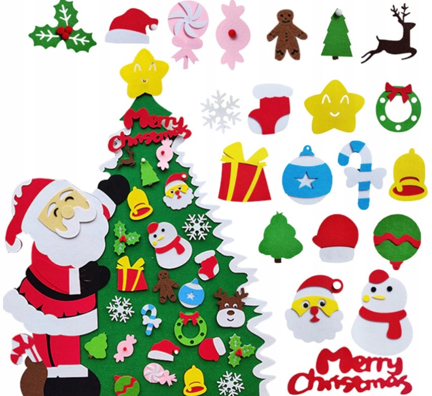 

Choinka Z Filcu Z Ozdobami Boże Narodzenie 28 Szt