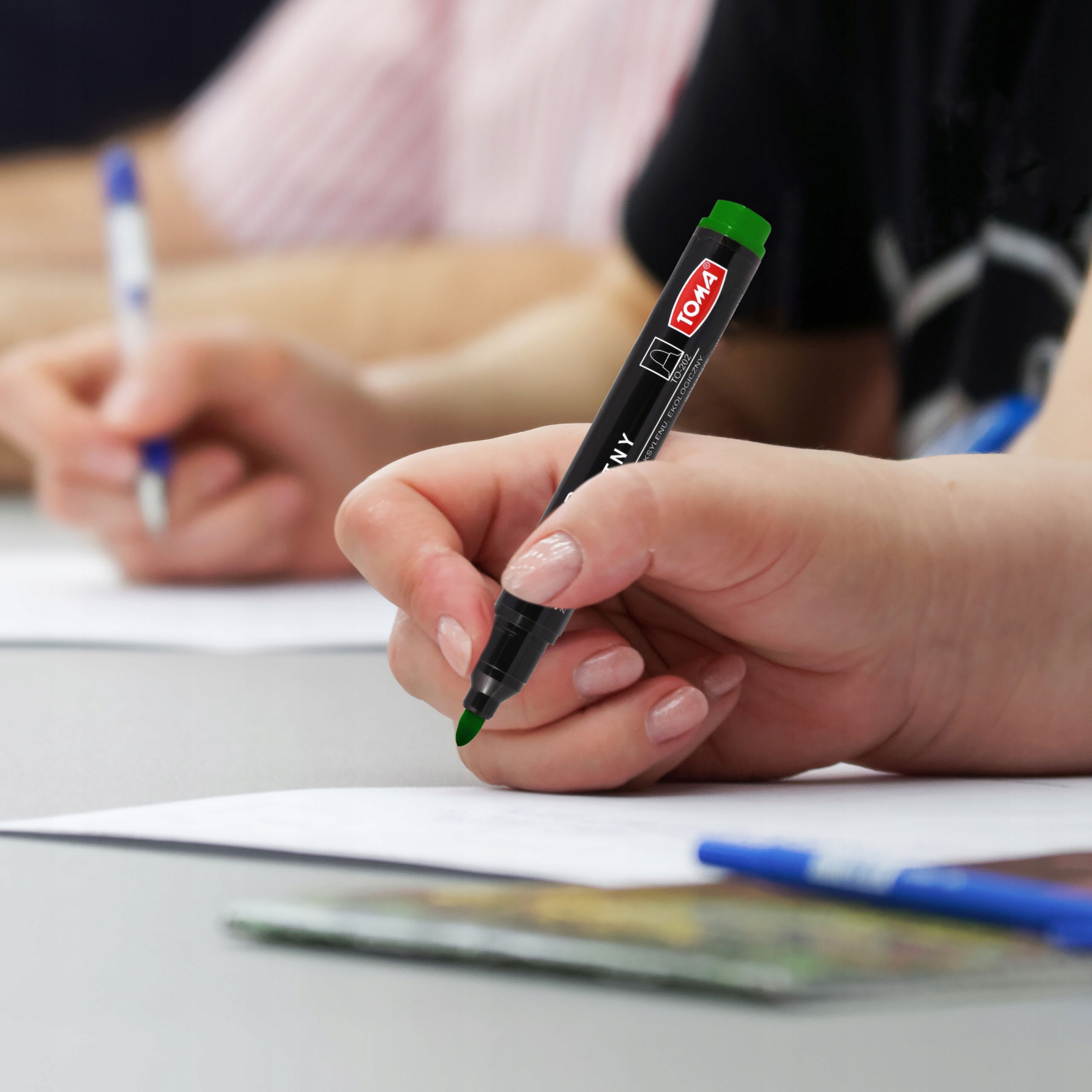 MARKER PERMANENTNY OKRĄGŁY TOMA TO-202 ZIELONY 1,5mm MAZAK PISAK Kolor zielony