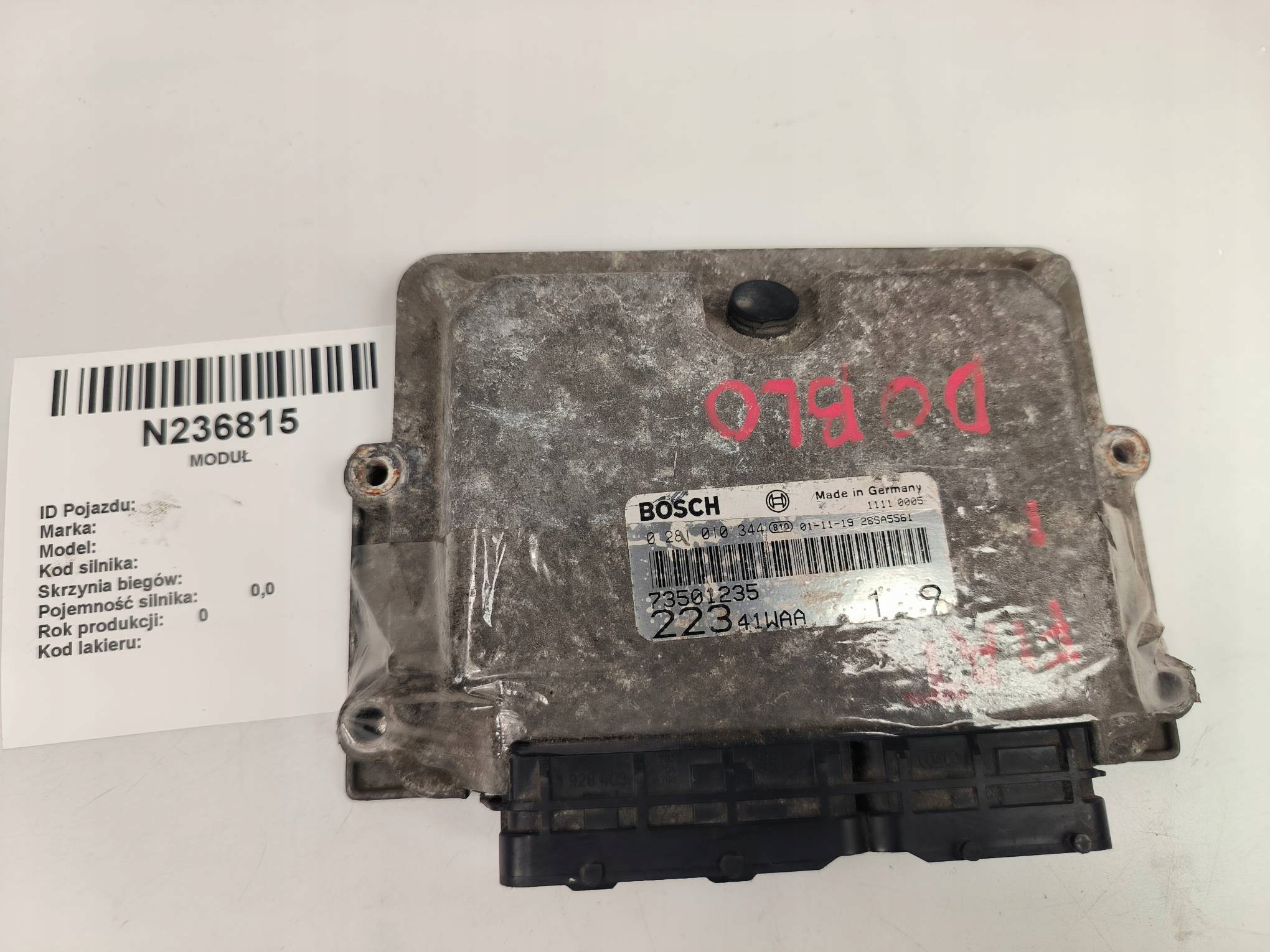 computer Motore ECU 0281010344 1.9 JTD FIAT DOBLO