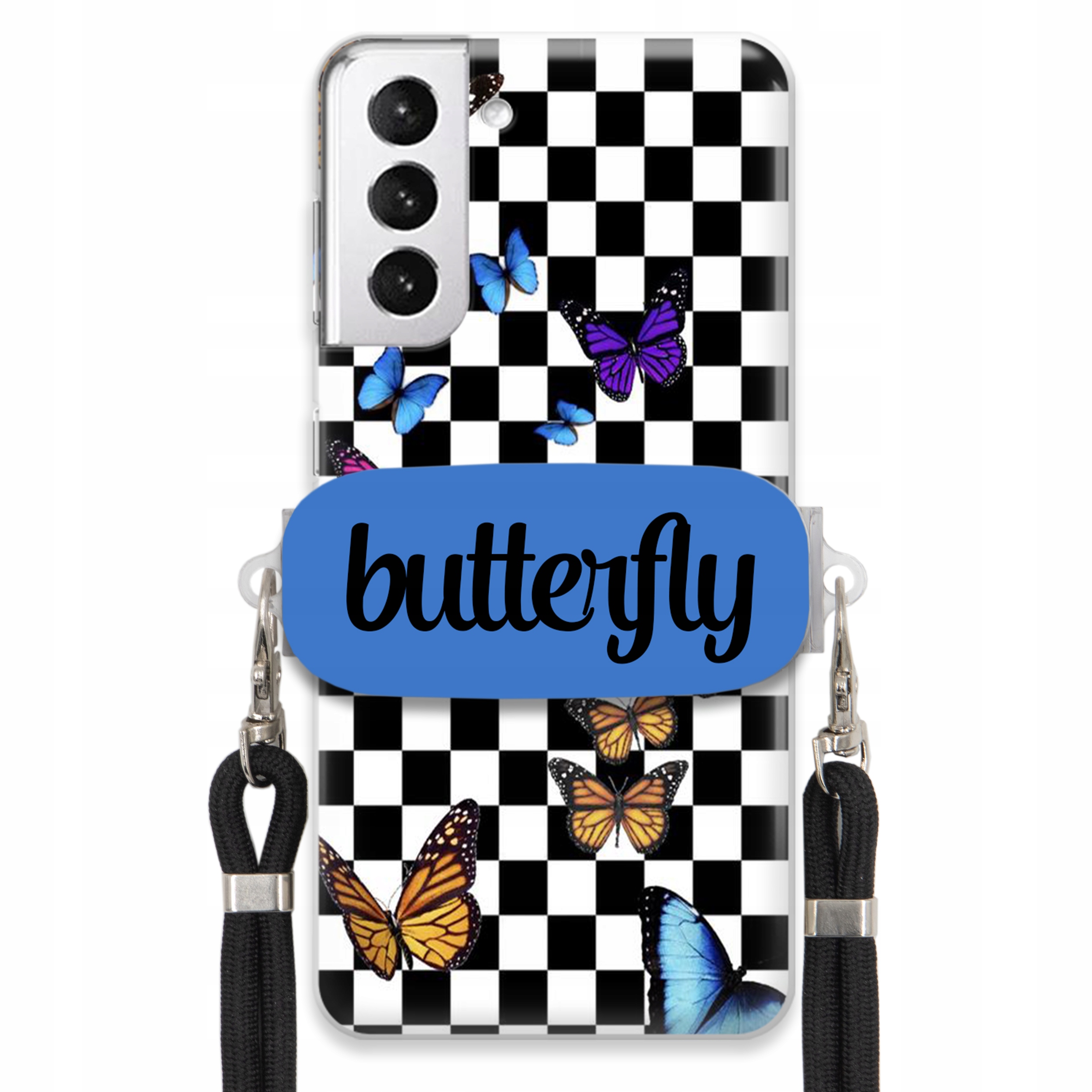 Puzdro Pre Samsung S21 Plus Case, Obdĺžnikový Držiak, Vodítko, Butterfly, Motýle