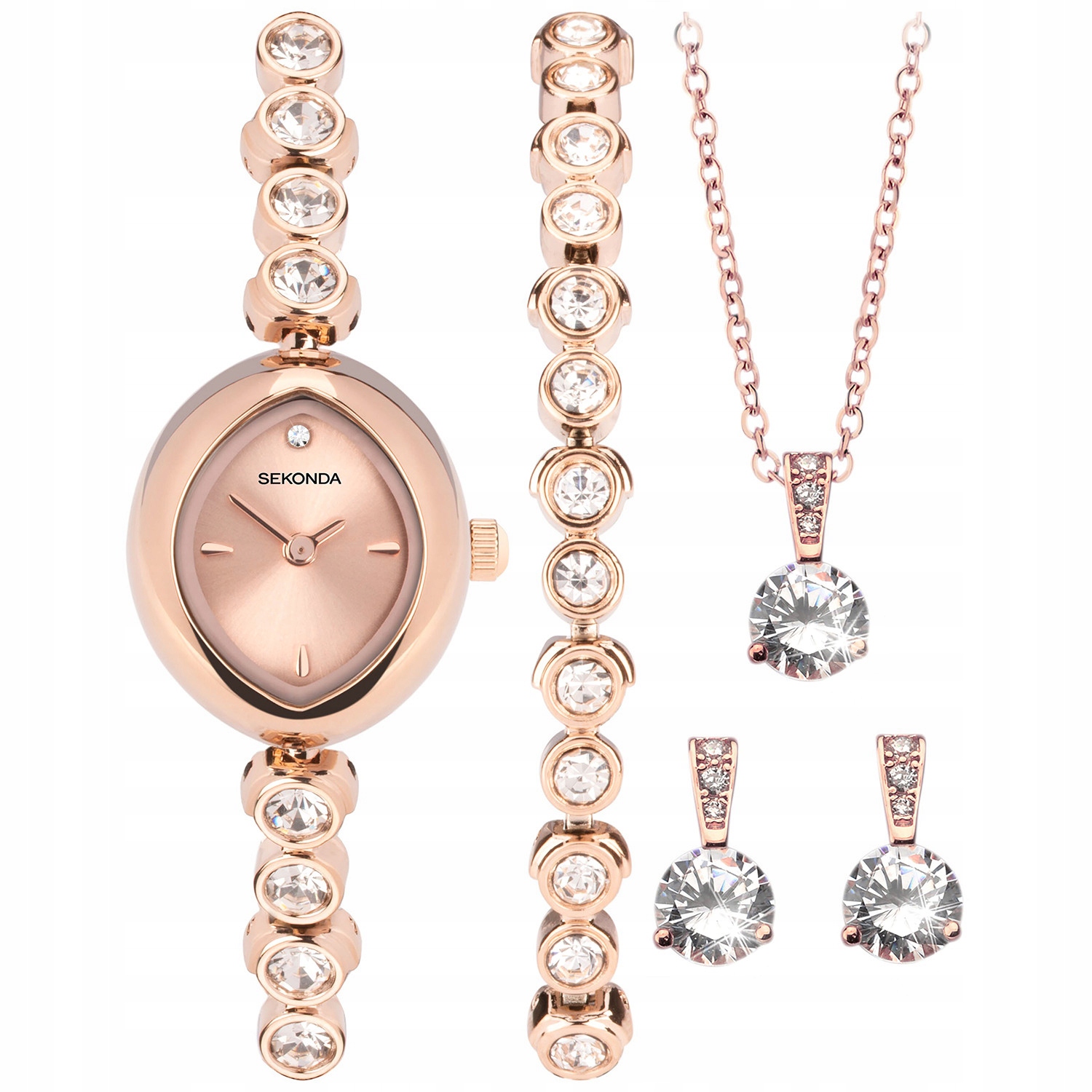 Dámské hodinky Sekonda 49035 Zirkony růžové zlato