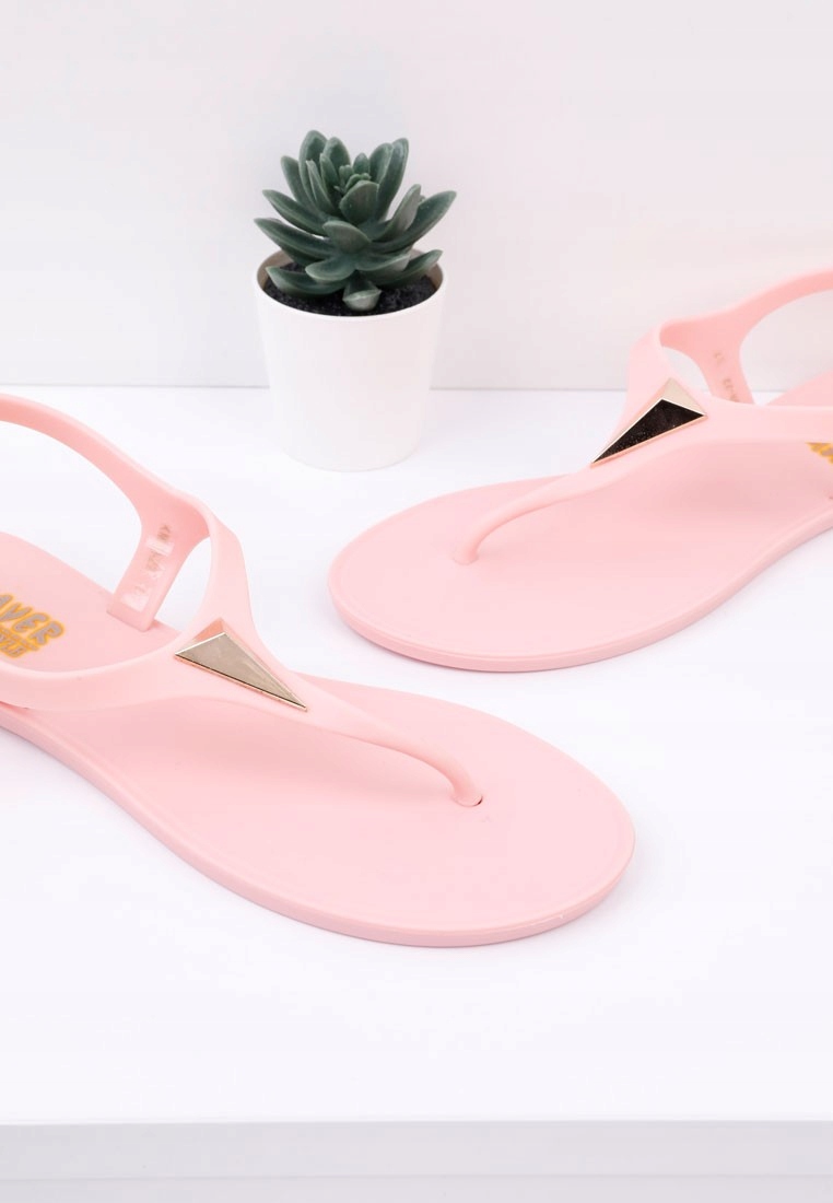 RÓŻOWE SANDAŁY DAMSKIE JAPONKI PŁASKIE GUMOWE MELISKI SANDAŁKI WYGODNE Płeć kobieta