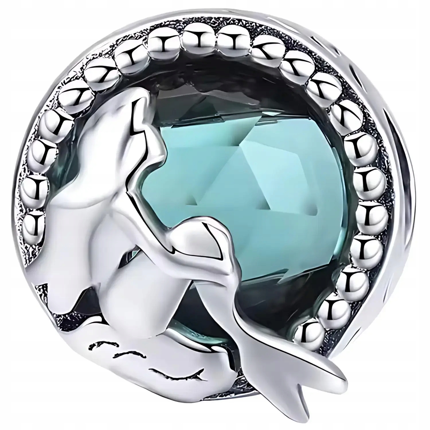 Charms Přívěsek Stříbro 925 Mořská siréna Kámen Tyrkysový Symbol Svobody