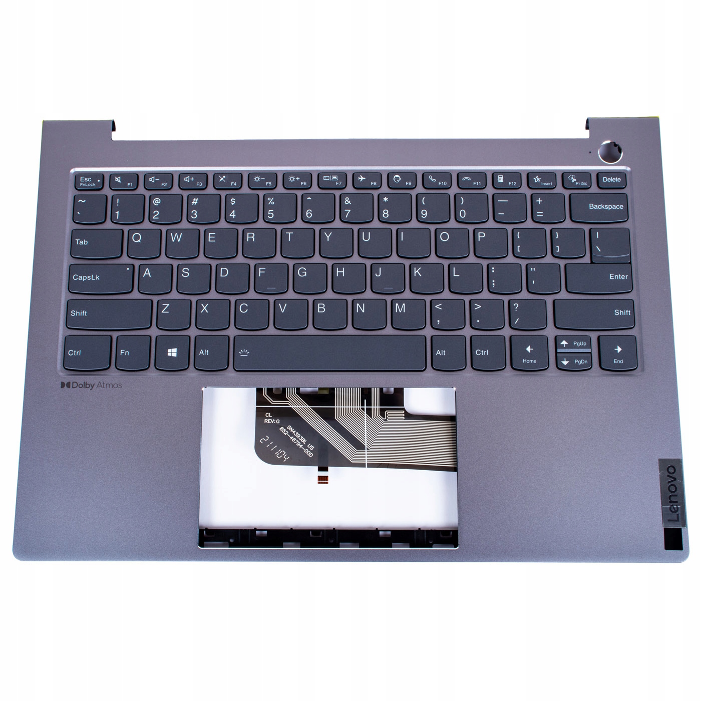 Palmrest podsvícená klávesnice Lenovo ThinkBook 14 4 generace, stříbrná