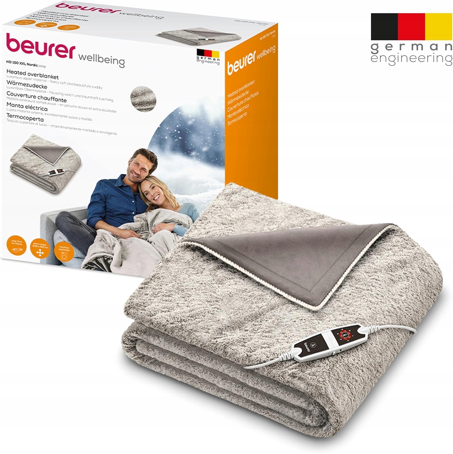 Beurer Hd 150 XXL Nordic Taupe elektryczny koc grzewczy 200 x 150 cm
