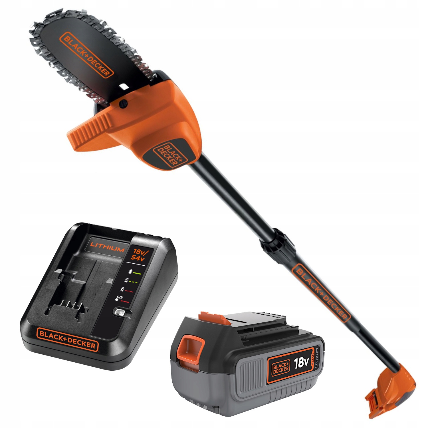 Black Decker Pilarka łańcuchowa na wysięgniku 18V 20cm GPC1820 Aku 4Ah Ład