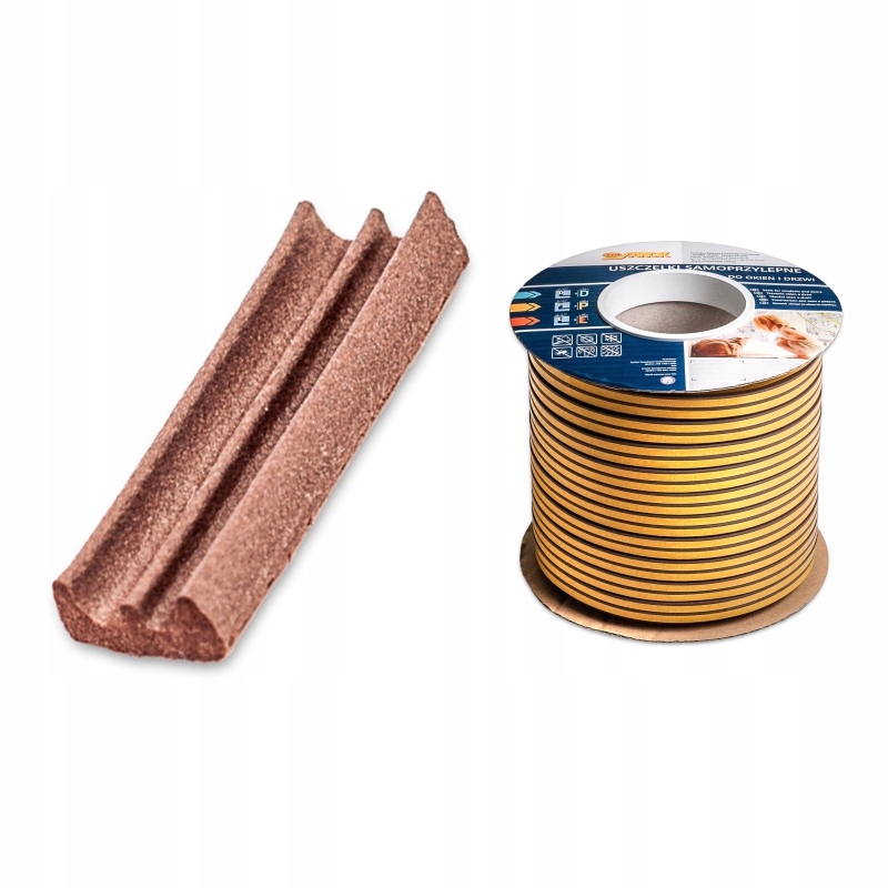 Těsnění do oken dveří samolepicí gumové těsnění 150 m Profil E Bronz