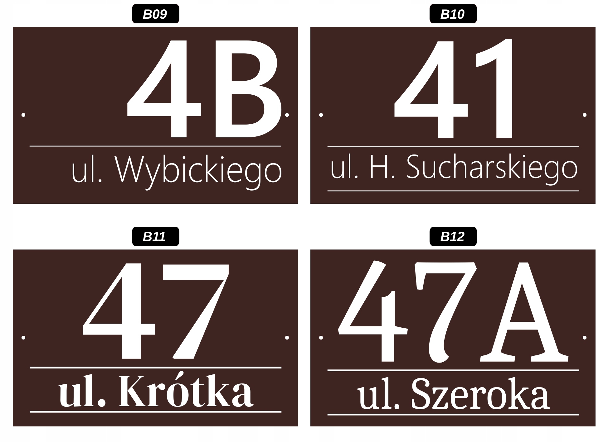 Tabliczka Adresowa BRĄZ MAT Duża - METALOWA - UV Wysokość produktu 20 cm