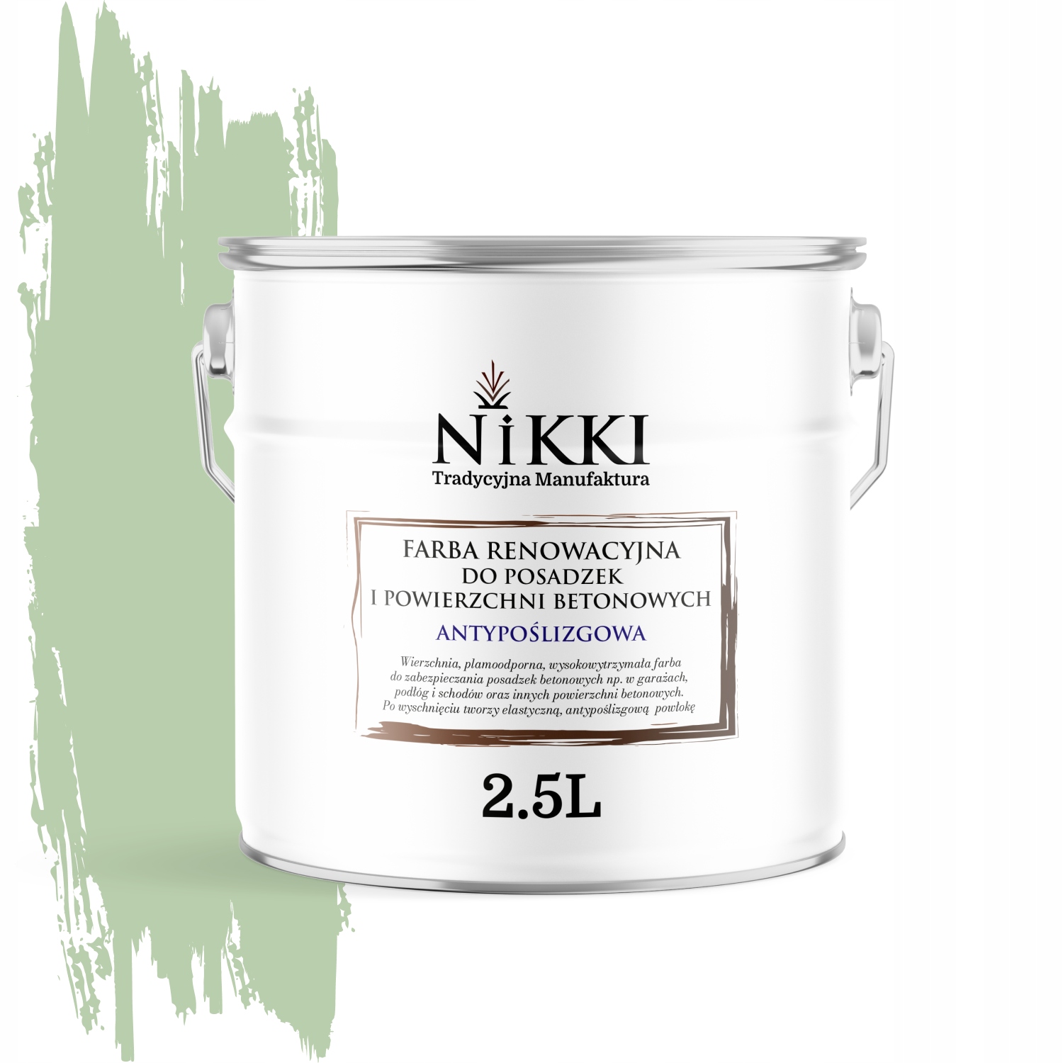 Renovačná Farba Na Podlahy Protišmyková Zelená Pastelová RAL6019 2,5 L