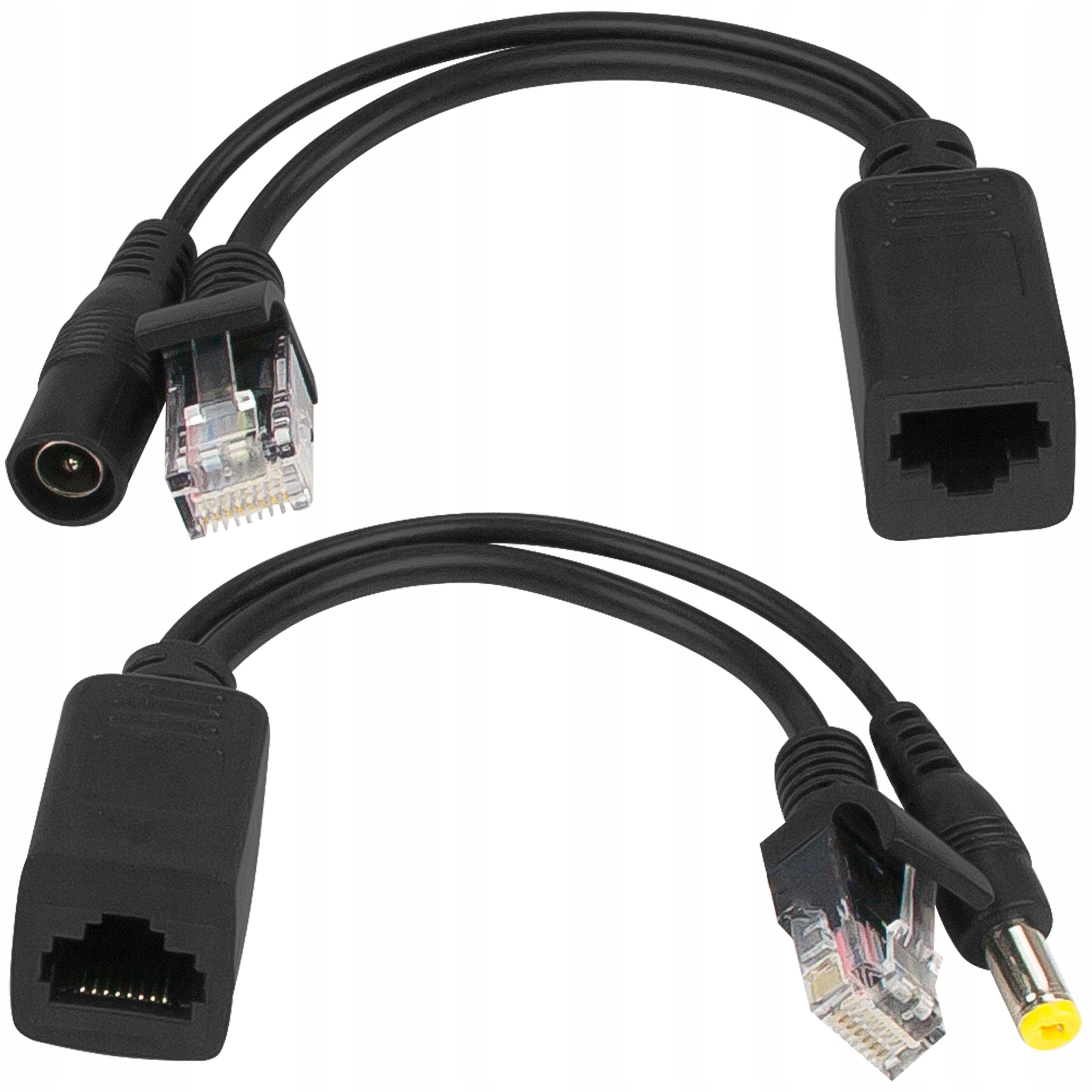 Adapter Poe Do Zasilania Po Skrętce Kamer RJ45 Splitter Iniektor 15W 2SZT