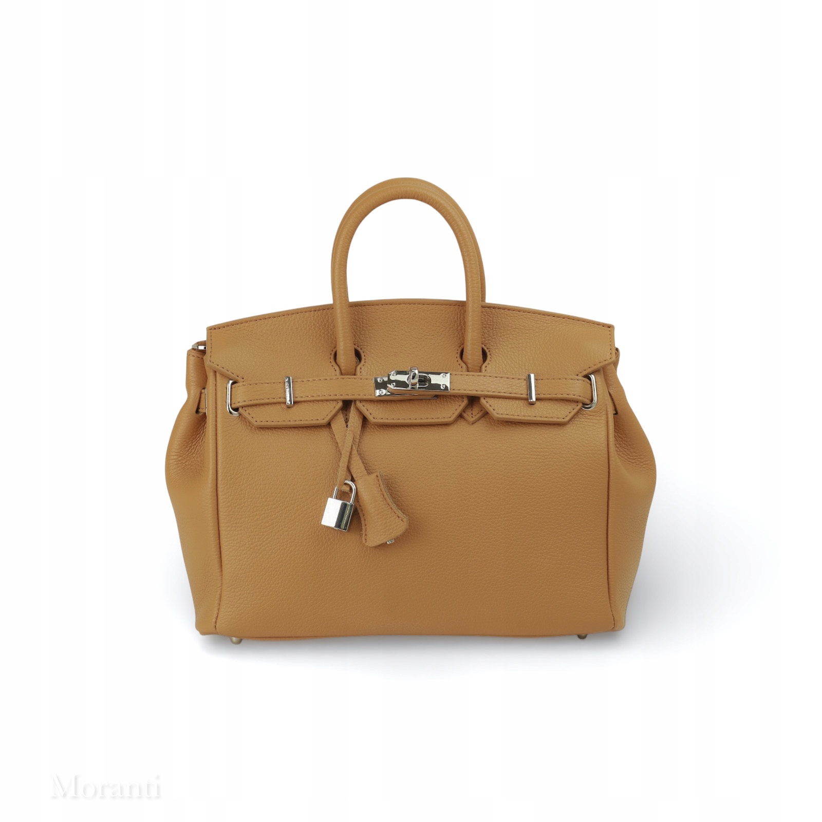 Kabelka Kufřík z přírodní kůže Leni-M Světle červená