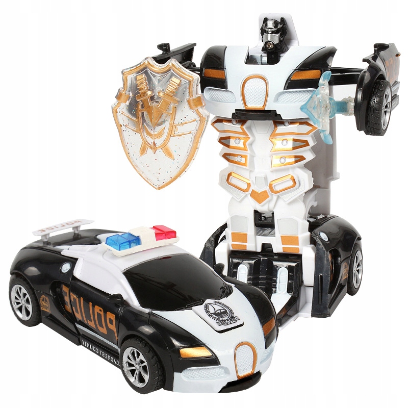 TRANSFORMER AUTO SAMOCHÓD POLICJA ROBOT JEŹDZI GRA Płeć unisex