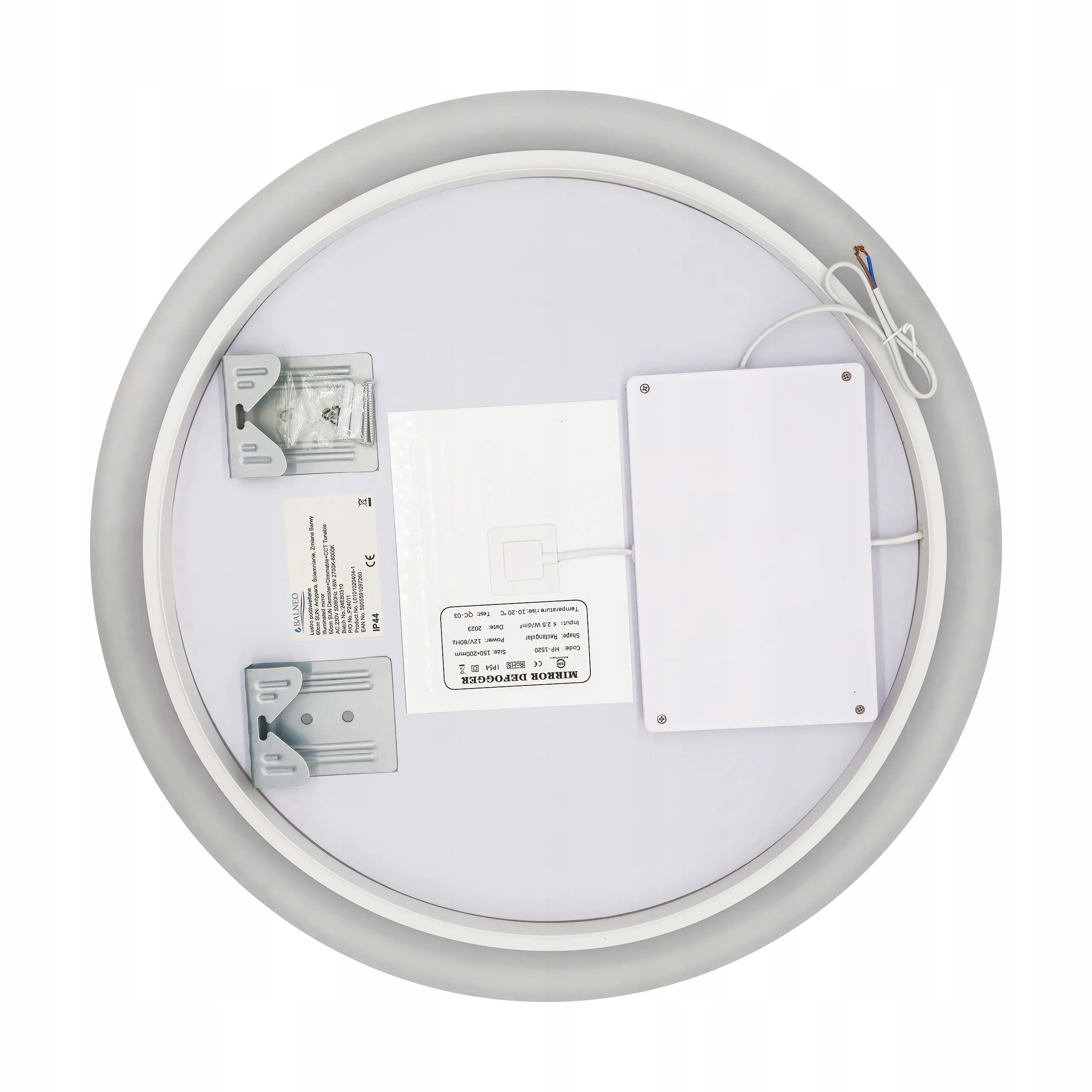 Lustro ścienne Balneo koło 80 x 80 mm Wysokość 80 mm