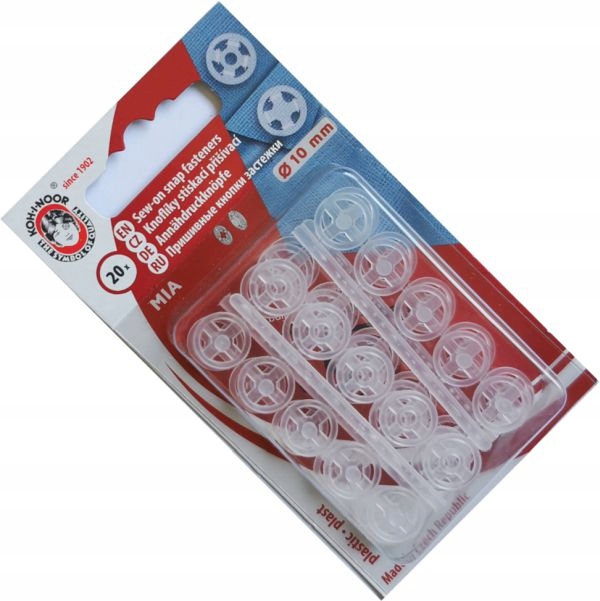 zatrzaski plastikowe 3 (10mm) przeźroczyste 20szt