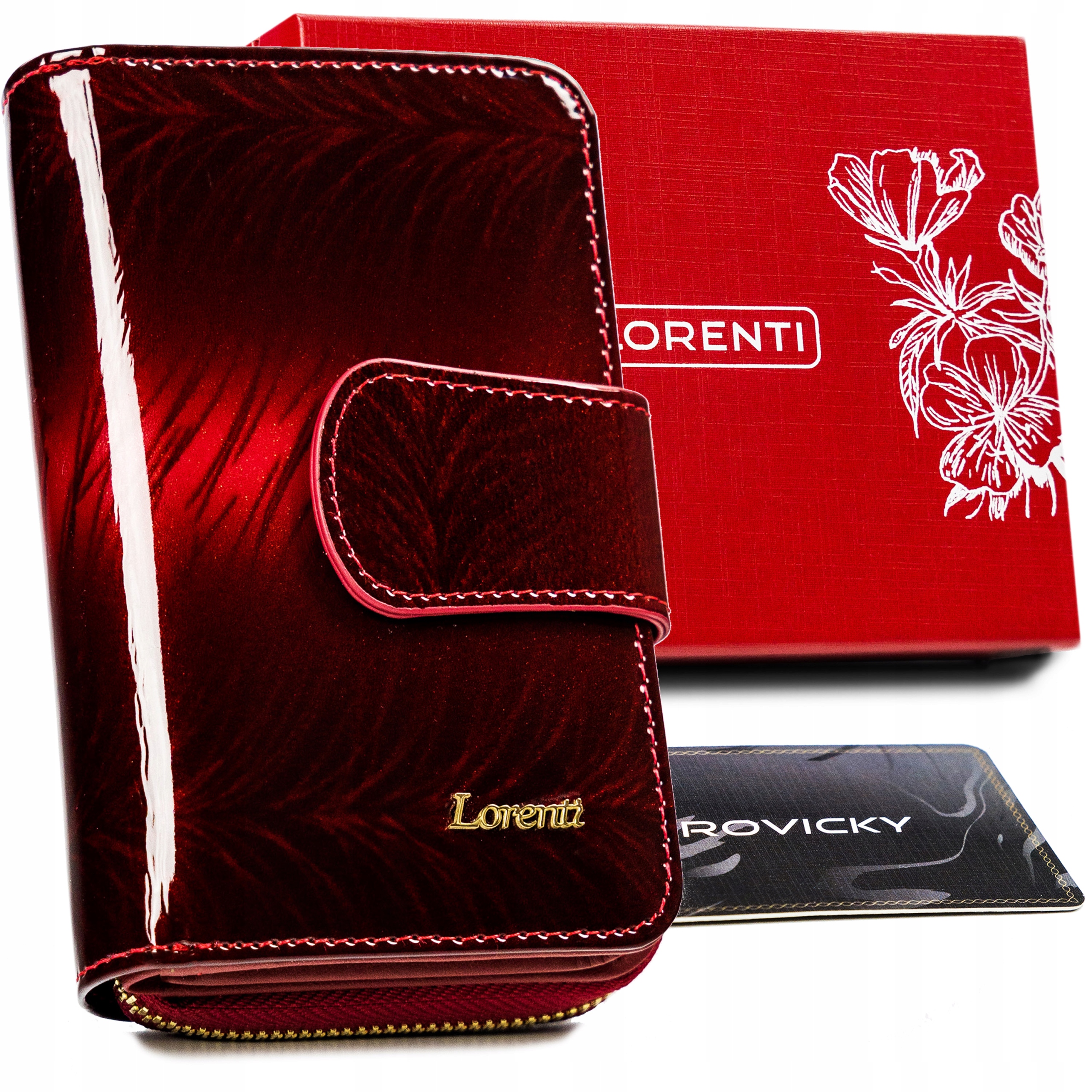 

Lorenti damski portfel lakierowany pionowy Rfid