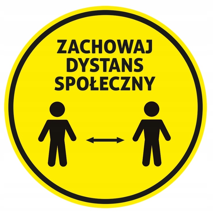 NAKLEJKA NA SZYBĘ 20 cm ZACHOWAJ DYSTANS SPOŁECZNY