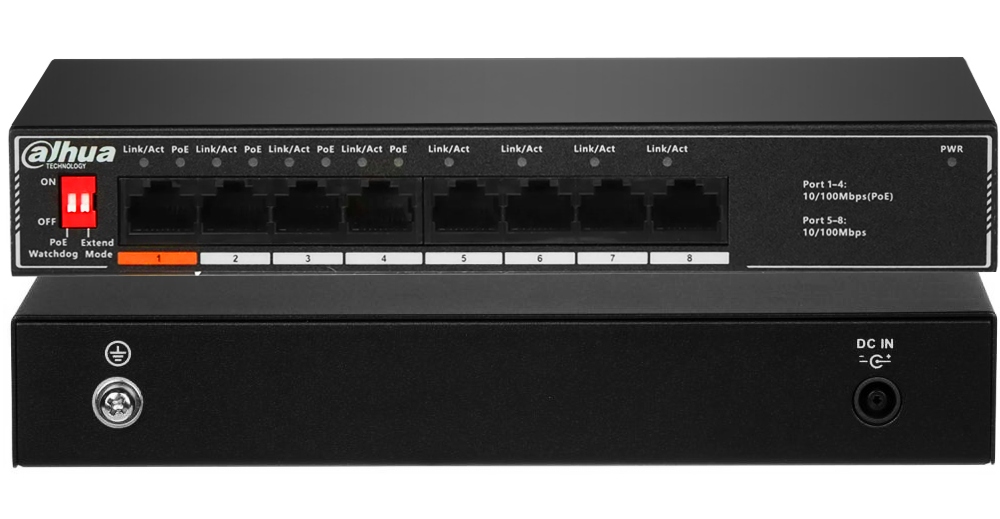 Switch Poe SF1008LP 8-PORTOVÝ Dahua 4xPOE 4xUPLINK