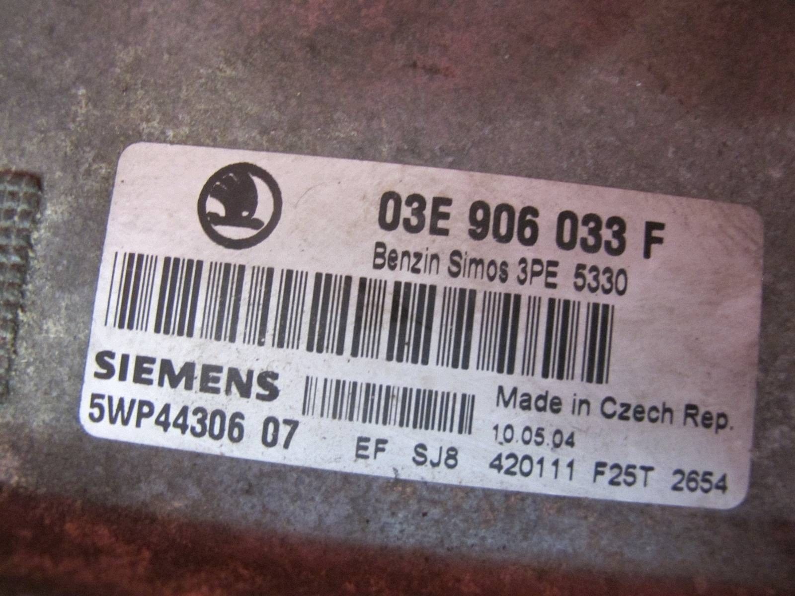 SKODA FABIA and 1 6Y 1.2 BME control unit computer of the engine 03E906033F