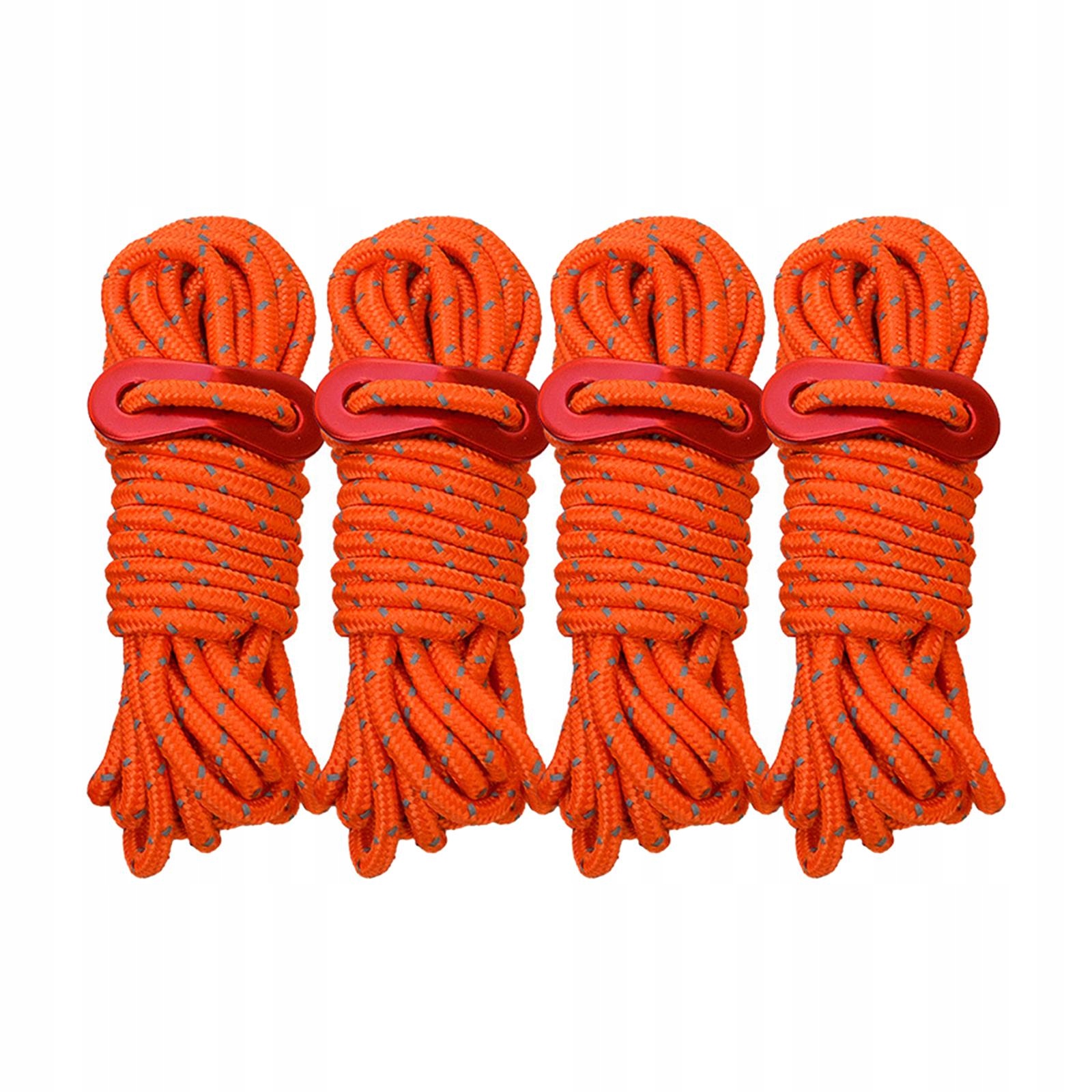 4Pcs Reflective Trip Guy Line Tent Tarp Rope Cord Paracord Guide Orange
