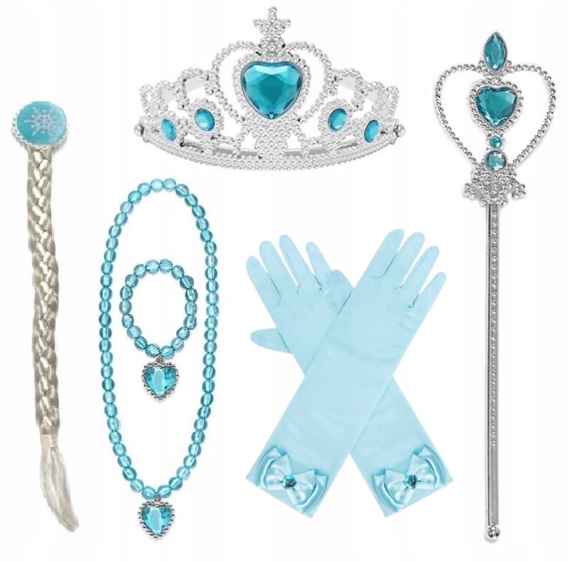 KORONA BERŁO RĘKAWICZKI WARKOCZ ELSA ELZA 6 CZĘŚCI